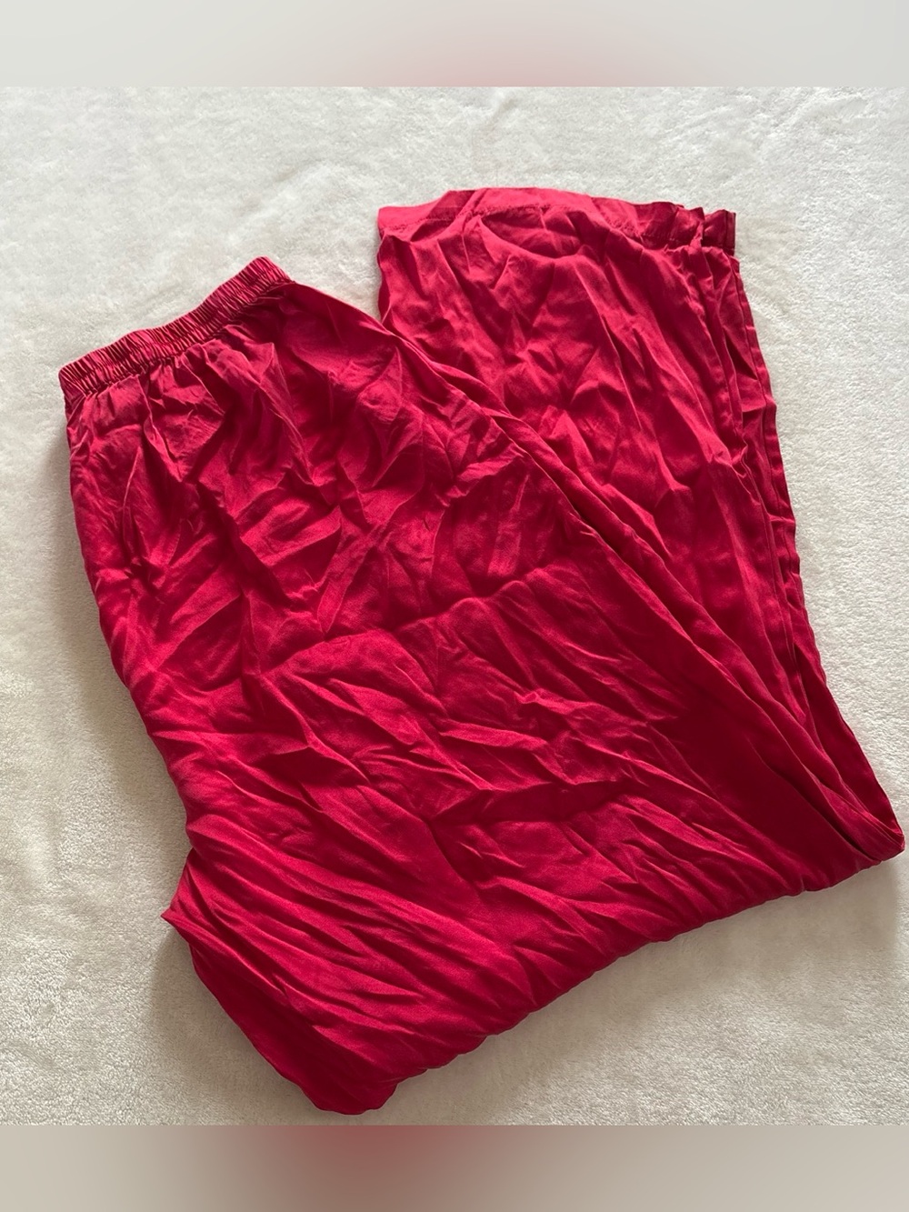 Vintage Victoria's Secret Gold Label Red Silk Elastic Pajama Pants Large
